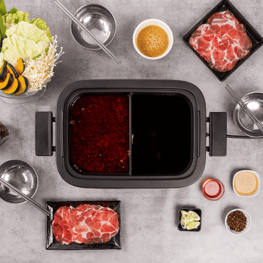 Chinese style Mala Shabu & Japanese style Sukiyaki